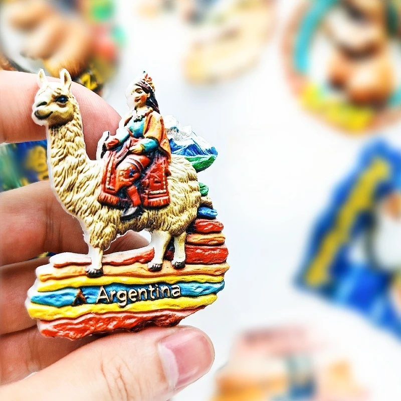 Argentinian Alpaca Fridge Magnet -  Travel Souvenir South America Themed Home Decor Unique Animal Lover Gift with Strong Magnet