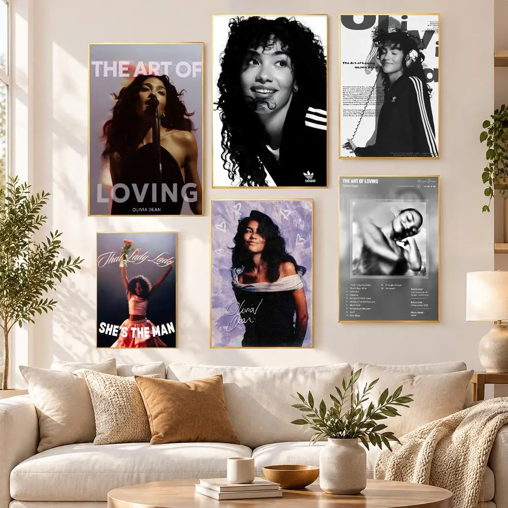 Music Popular Modern TV Olivia Dean Poster HD Waterproof PP Self Adhesive Aesthetic Bedroom Dorm Gaming Room Home Decor Gift