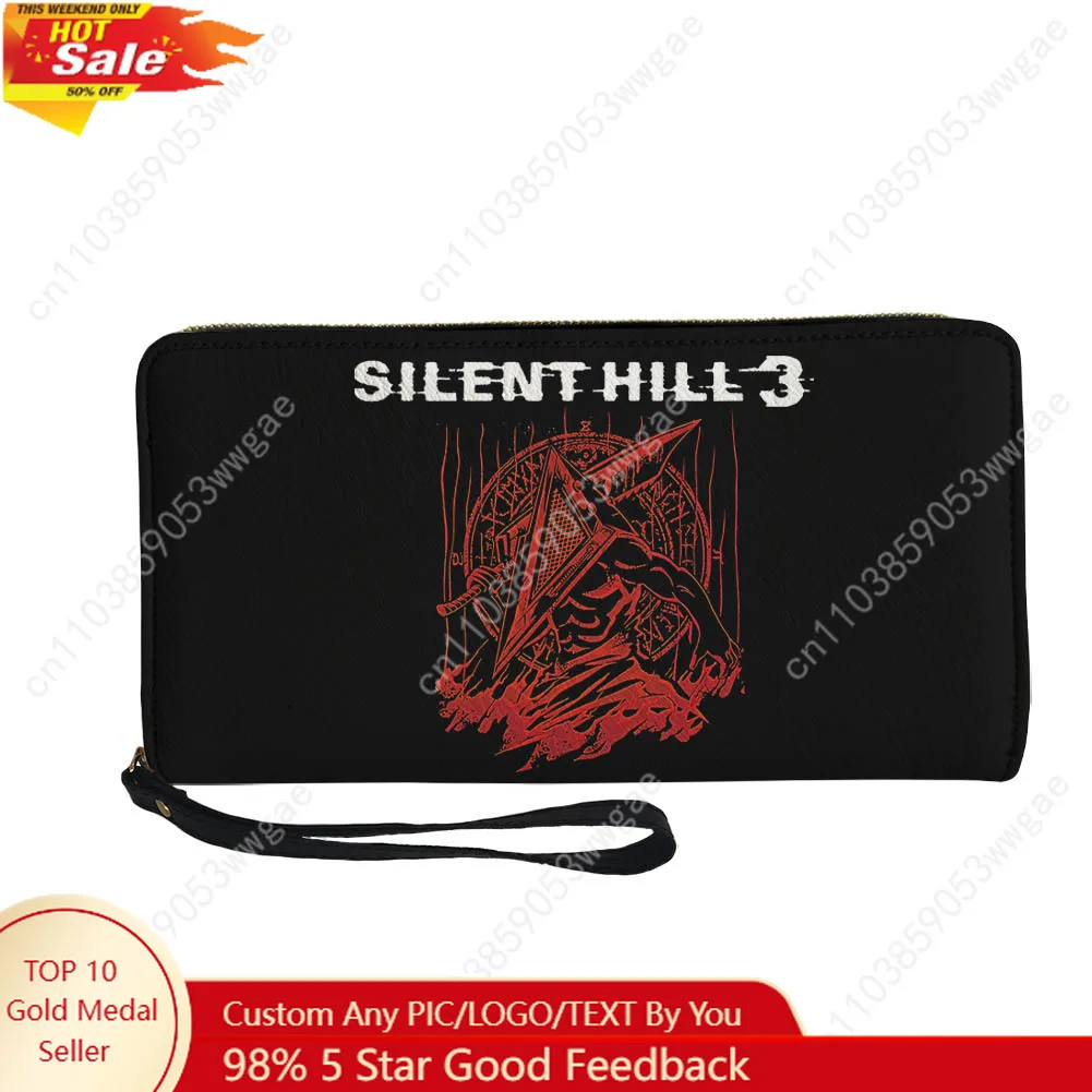 

Silent Hill 3 Wallet Purse Man Women Teenager Zipper Long Wallet Double Print Commuter Customized Photo Portable Wallet Gift Bag