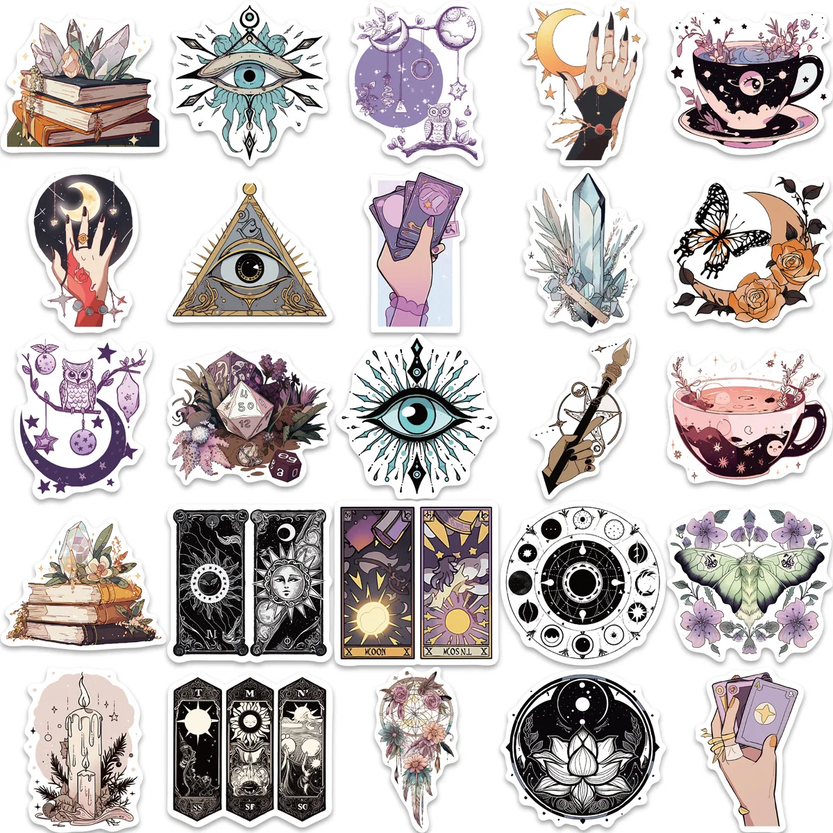 10/30/50pcs Cool Gothic Magic Witch Crystal Stickers Tarot Goth Graffiti Skateboard Motorcycle Car Laptop Sticker Decal Toy