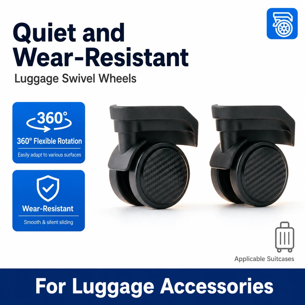 Universal Luggage Wheels For Baixiang NL033 360° Swivel Caster Bracket Wear-Resistant Smooth Rolling Noise Reduction Replacement
