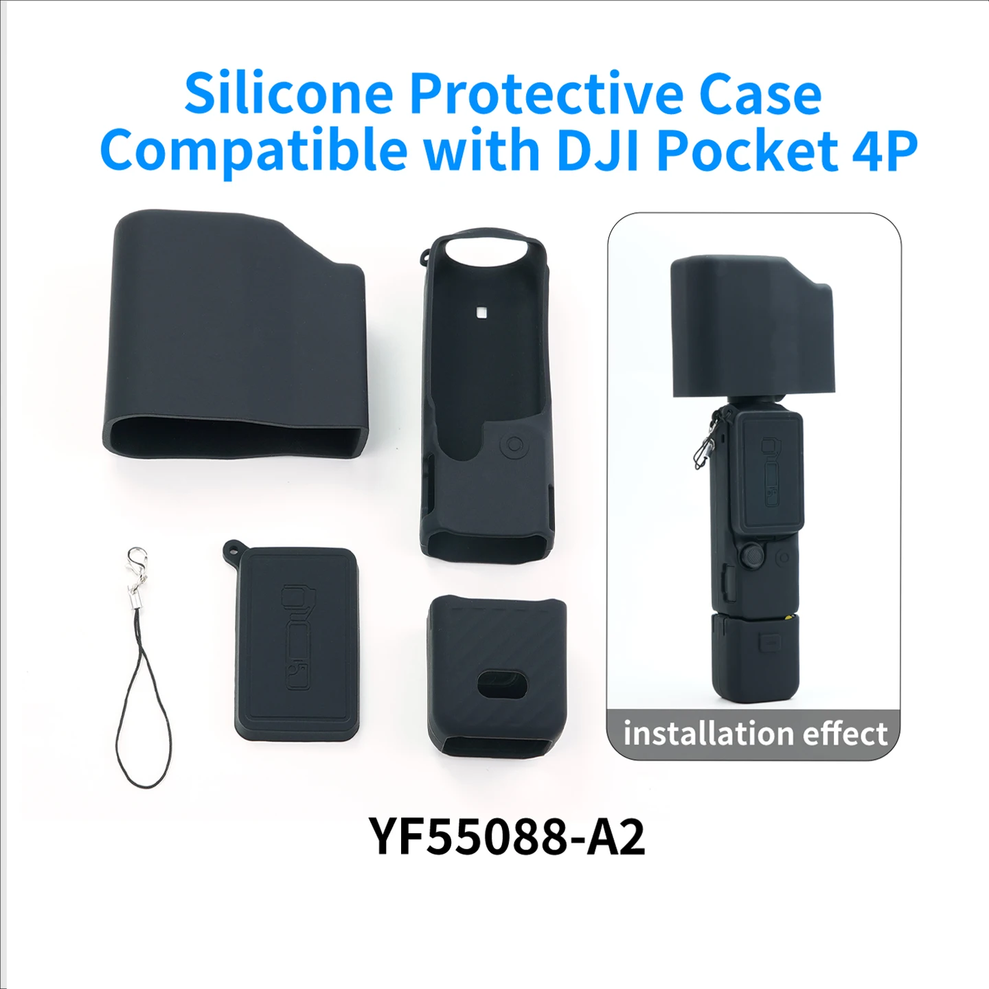 Für DJI Pocket 4Pro Silikon-Schutzhülle, kratzfest, stoßdämpfend, keine Tasteninterferenz, Gimbal-Kamera-Schutzfolie – Detail 14
