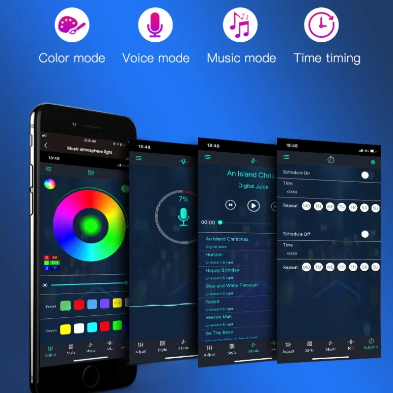 2pcs Music Sync Rhythm Light Bar Smart Bluetooth WIFI Bar RGB Desk Ambient Lamp Game Room Bedroom TV Wall Computer Night Lights