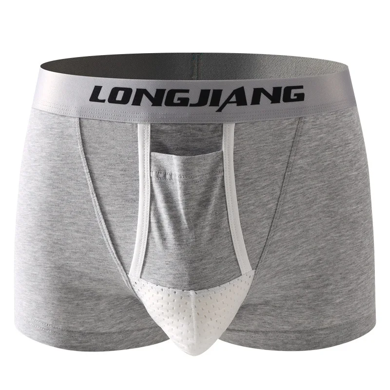 

Men's Underwear Casual Sports Leg Trunks Youth Cotton Breathable Comfy Boxer Shorts Mid waist Bulge Pouch Separation Underpants