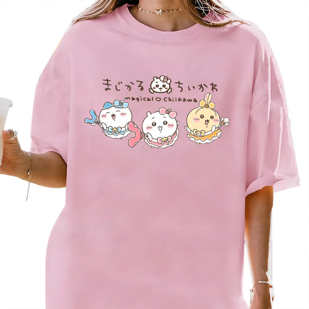 Chiikawa's Magical Girl  T Shirts Magical Chiikawa Kawaii Cartoon Tees Unisex Anime Casual Clothes Boy Girl Tops Cotton T-shirts