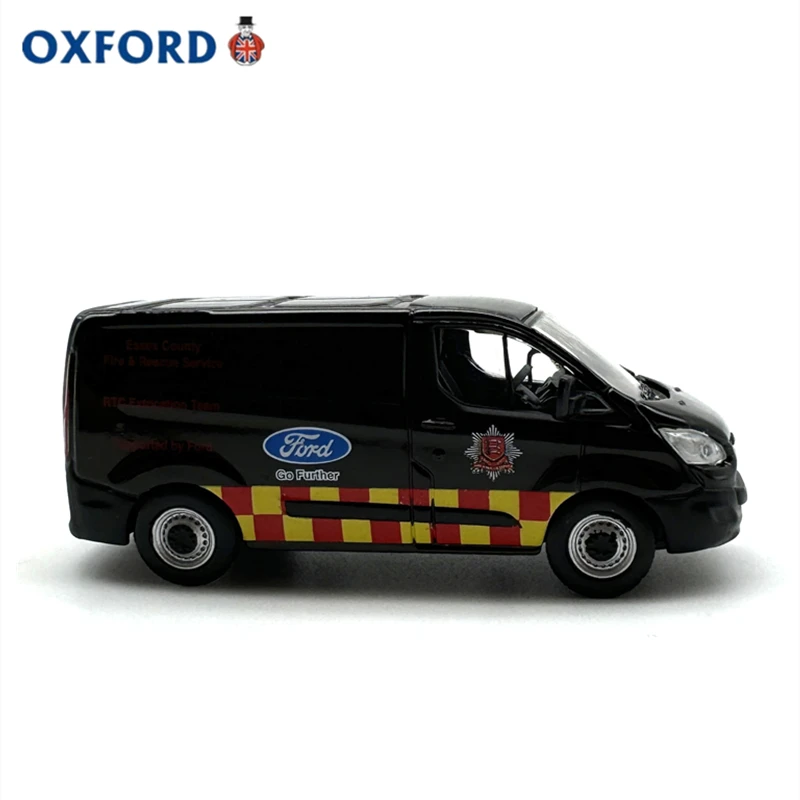 Diecast OXFORD 1:76 Scale Ford Van Fire Rescue Vehicle Alloy Car Model Collectible Toy Gift Souvenir Display Ornament