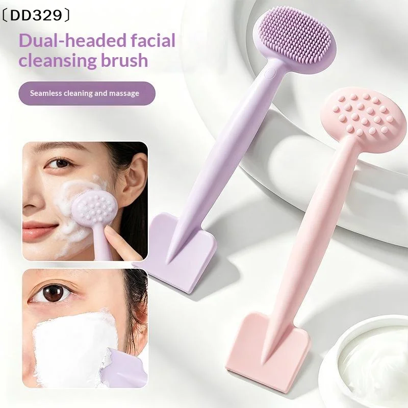 Double Head Facial Mask Brush Silicone Applicator Spoon Spatula Stirring Stick Women Skin Face Clean Care Makeup Tools〔DD329〕