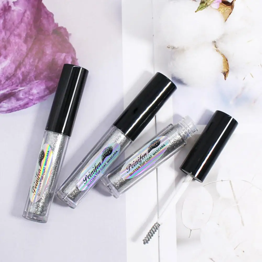 Diamond Shimmer Mascara Glitter Lash Mascara Waterproof Long Lasting Shimmer Gloss Mascara Long Curl Mascara Eyeshadow Makeup