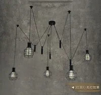 TYY Nordic Chandelier Vintage industrial Loft Edison Bulb Retro Ceiling Spider Pendants Antique Adjustable E27 indoor Art Lights