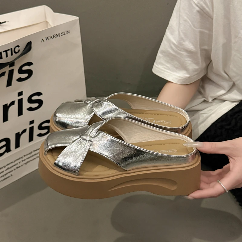 

2025 Summer New Style Thick-Soled Mary Jane Women's Outdoor Fashion Casual Soft-Soled Non-Slip Closed-Toe Slippers