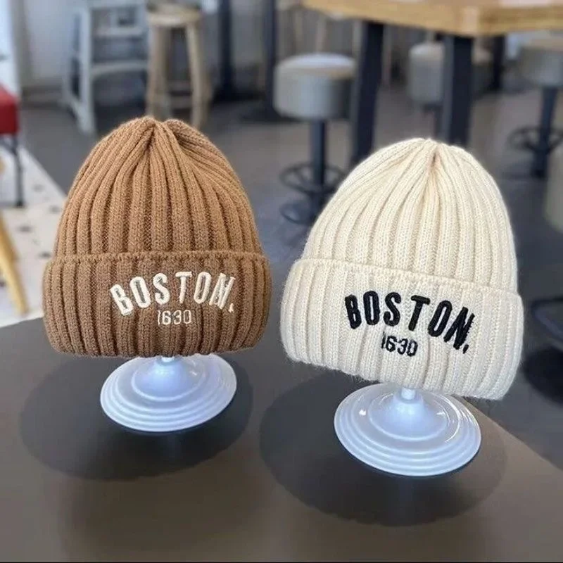 Baby Wool Hat Fashion Protection Hat Winter THickened Warm Knitted Korean Version Baby Hat Gift for Kids