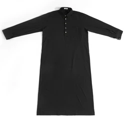 Vestido islámico musulmán de manga larga para hombre, Túnica Maxi con botones, cuello de solapa, Abayas, caftán, Abaya, Ramadán, Jubba, Thobe, Arabia Saudita