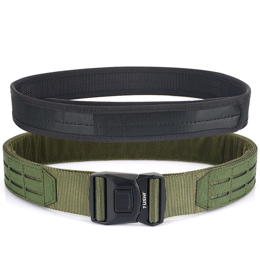 XUHU 2 Inch Tactical Belt Quick Release Metal Buckle MOLLE Airsoft Mens Belts Camo 3415