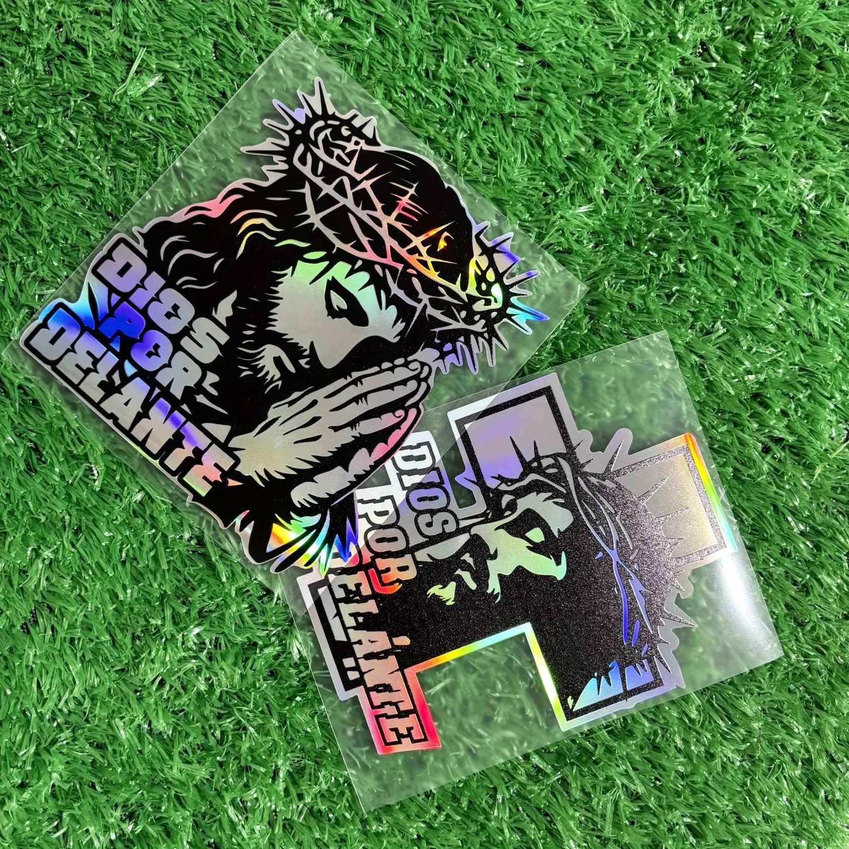 

Наклейка с крестом God Ahead, светоотражающая лазерная водонепроницаемая