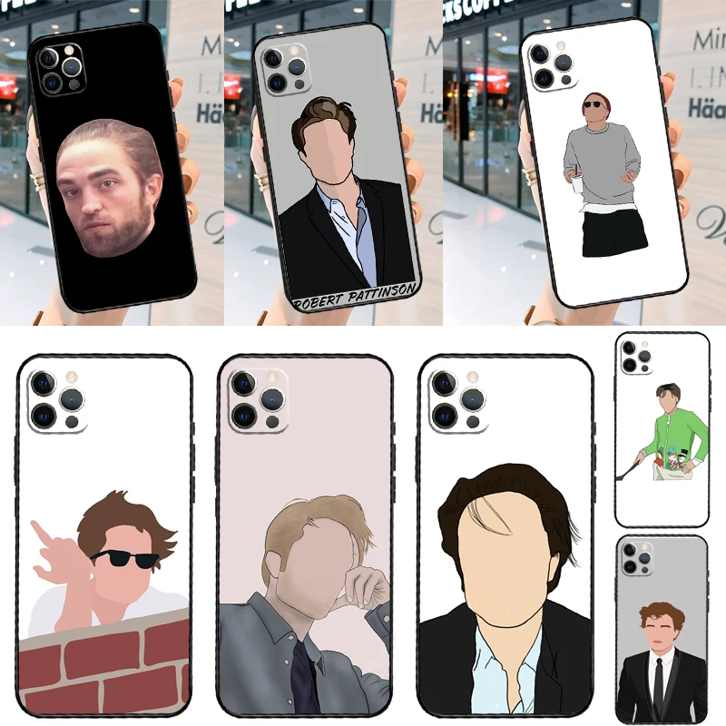 Robert Pattinson Funny Meme Case For iPhone 14 13 12 11 15 16 Pro Max Mini Plus X XR XS Max Bumper Soft Cover