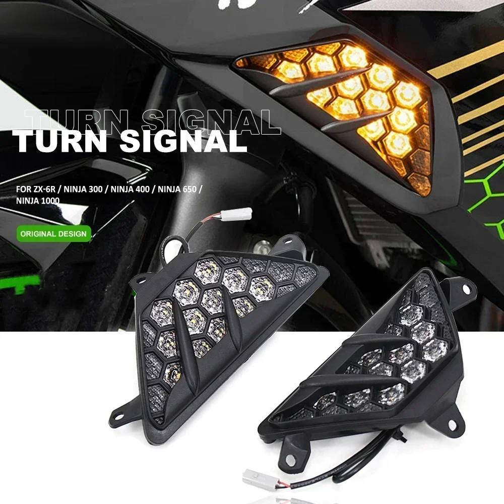 

New Motorcycle For Kawasaki NINJA 300 400 650 1000 ZX6R ZX-6R Ninja650 Ninja400 LED Turn Signal Indicator Light Lamp Flashers