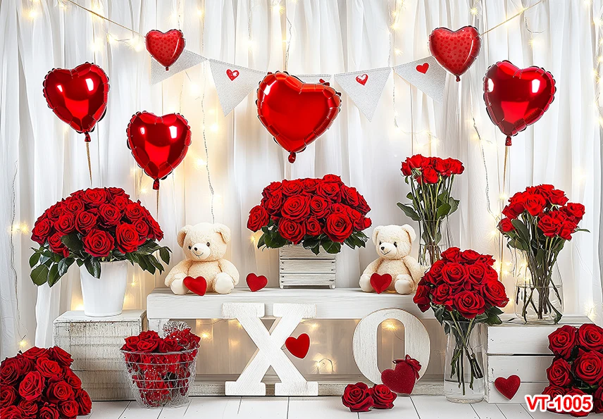 발렌타인 데이 스토어 사진 배경, 귀여운 곰 레드 로즈 발렌타인 스토어 배경, 신부 샤워 웨딩 사진