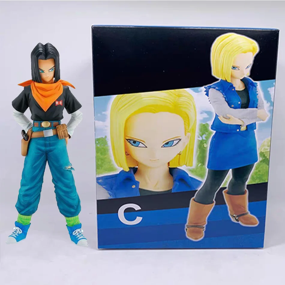 24CM Anime Dragon Ball Z Android 17 18 Figure Android 18 PVC