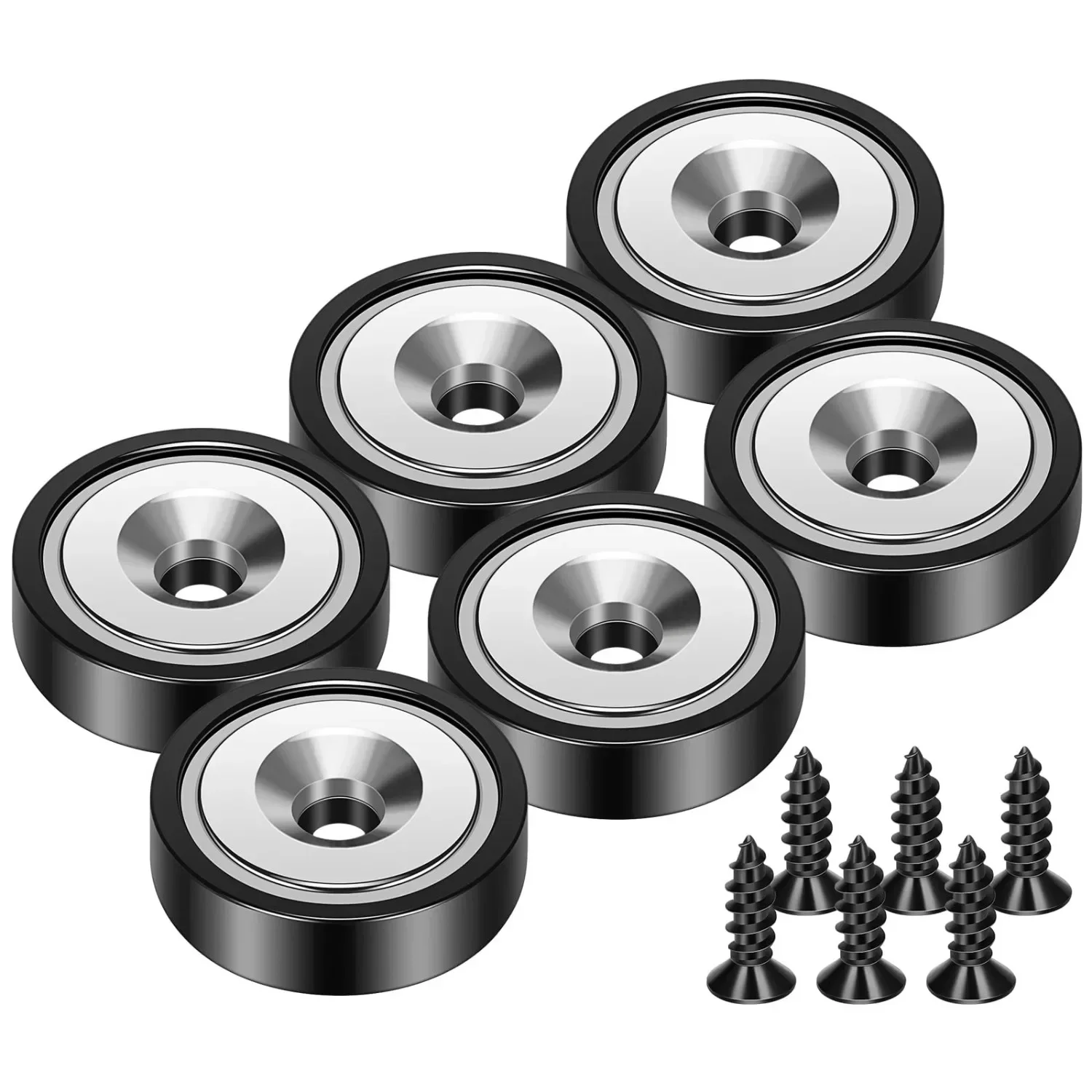 

1/2/3 pc Black Neodymium Magnet Strong Pot Magnet Countersunk Round Super Powerful Strong Permanent Magnetic Disc Fridge Magnets