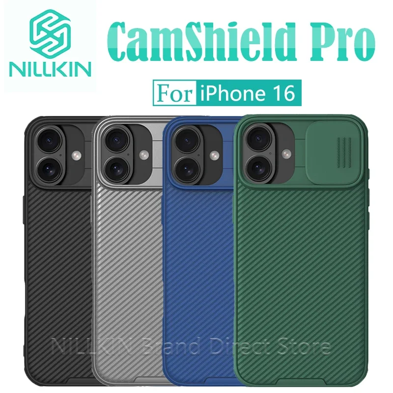 

NILLKIN-CamShield Pro Case for iPhone 16, Shockproof, Drop-resistant Lenses, Slide Camera Protection, PC + TPU Hard Back Cover