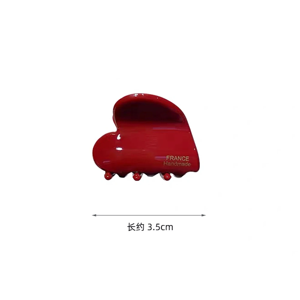 3.5cm Vintage Tortoiseshell Color Hair Claws Mini Size Heart Shaped Shark Clips Women Girls Elegant Exquisite Summer Headwear 썸네일 6