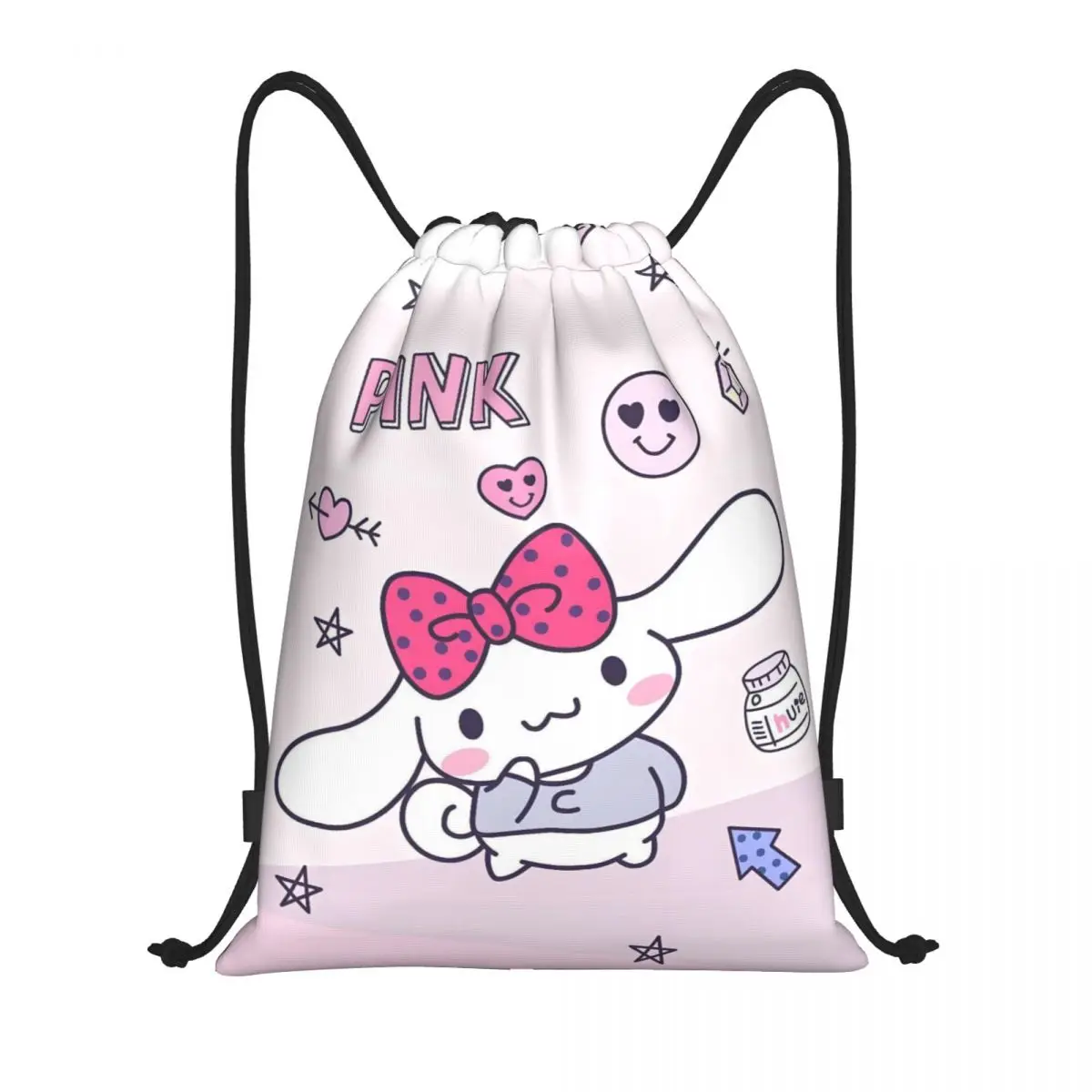 

Сумки на шнурке Cinnamoroll на заказ для женщин и мужчин, портативный спортивный рюкзак для спортзала, тренировочные рюкзаки в стиле манга