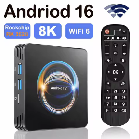 Android 16.0 TV Box 4K HD Streaming Media Player WiFi BT5.0 IPTV Support Google YouTube Netflix Smart Home Theater Set Top Box