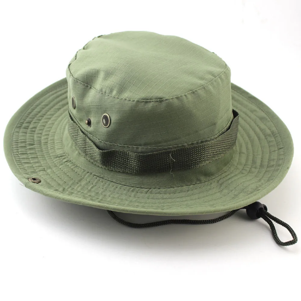 Gorra táctica de camuflaje para hombre, sombrero de cubo Panamá informal para exteriores, caza, senderismo, pesca, escalada, protección solar, alta