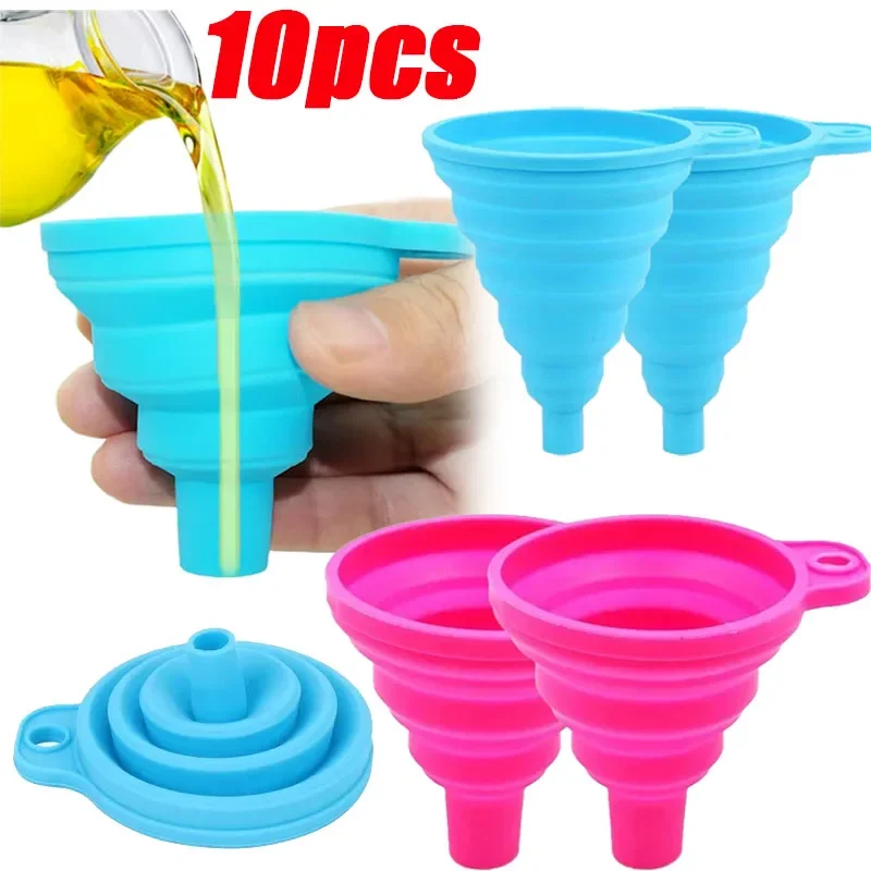 

Silicone Foldable Funnel Collapsible Universal Funnels Beer Oil Liquid Hopper Kitchen Cooking Accessories Engine Tools Trechter