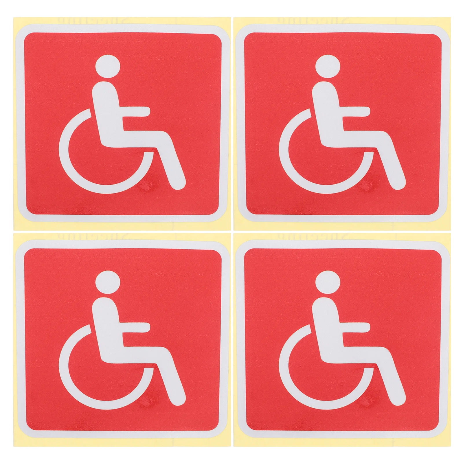 

4pcs Disabled Stickers Handicap Wheelchair Identification Pvc Waterproof Durable Outdoor Indoor Use Safety Warning Symbols For