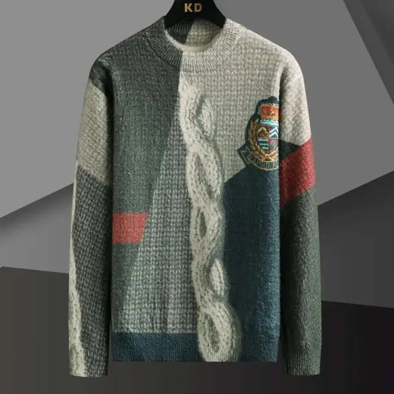 شخصية الرقمية ثلاثة ملونة الحيوان التنين طباعة الأبعاد نمط الطباعة محبوك سترة الرجال الدافئة حفظ البلوز