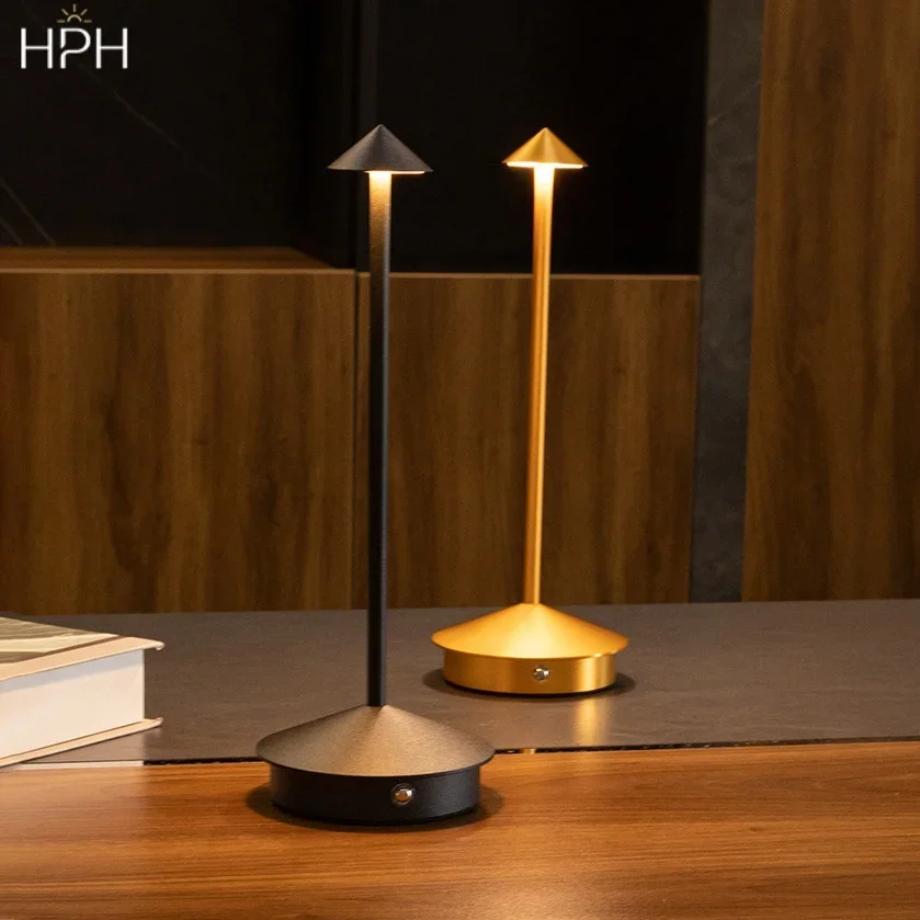 Luminária de Mesa Recarregável Criativa com LED Touch para Hotel, Café, Pina Pro, Luminária de Cabeceira Decorativa