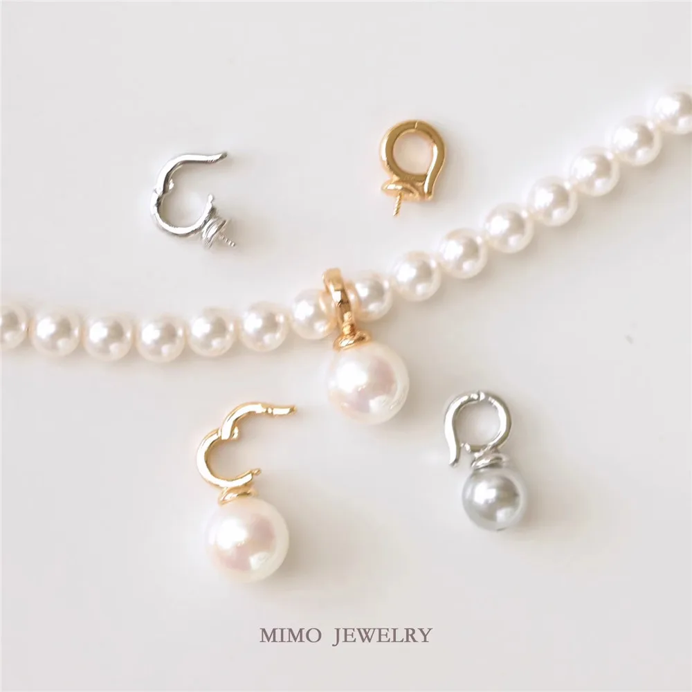 

1PCS Copper-plated Real Gold Is Extremely Useful. It Features A Two-color Detachable Pearl Pendant DIY Handmade Accessory