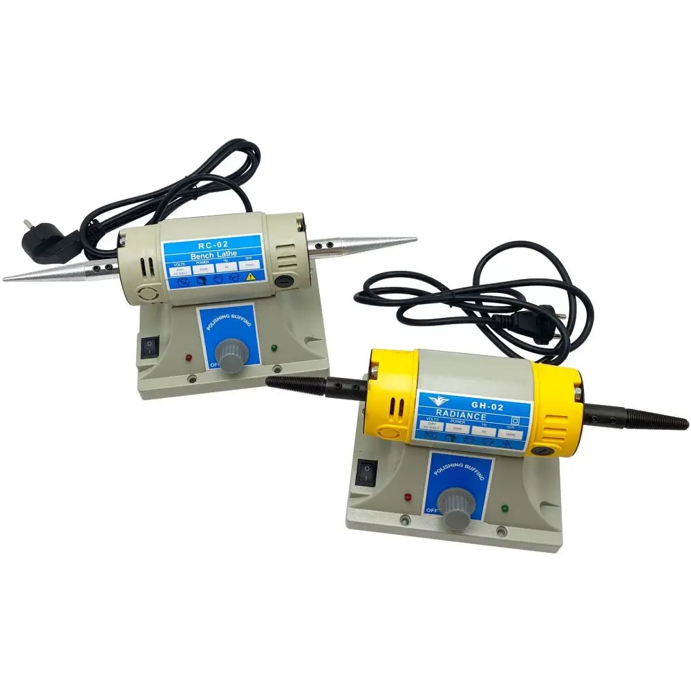 Electric Rotary Buffer Grinder TM2 Desktop Polishing Machine Bench Tool Dual Shaft For Jewelry Metal Wood Workshop DIY