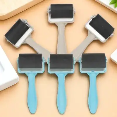 6 قطعة بكرة صنع الطباعة DIY بها بنفسك ختم النقش اللوحة أدوات مطاطية مقبض بلاستيكي لوازم الطباعة