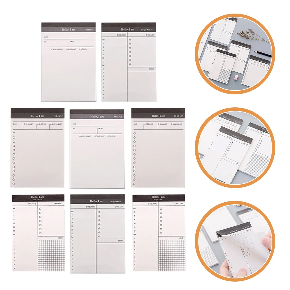 

8 Books Household Memo Pads Convenient Planner Notepads Multi-Function Smooth Easy Use Note Pads Multi-Function Notepad