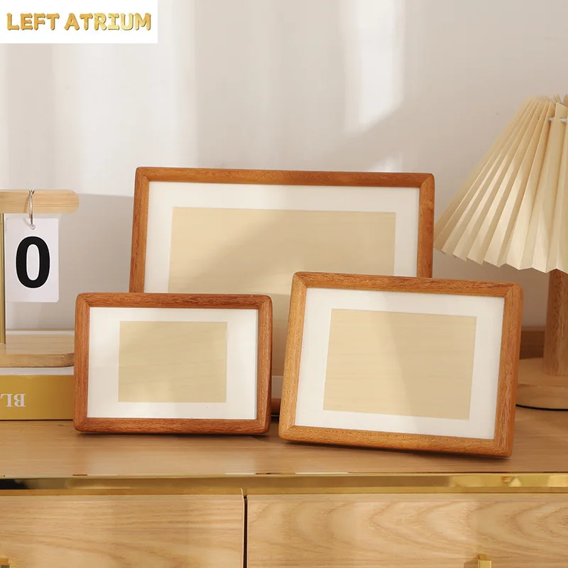 Solid Wood Hollow Photo Frame Joinery Design Picture Frame for Paintings and Photos Home Decor Versatile Tabletop Frame
