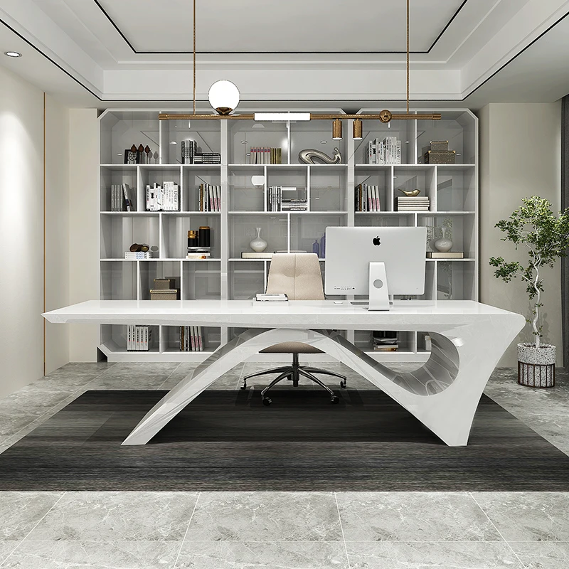 

White Drawers Office Desks White Student Luxury Modern Home High Executive Work Desk Pc Tavolo Scrivania Ufficio Furniture