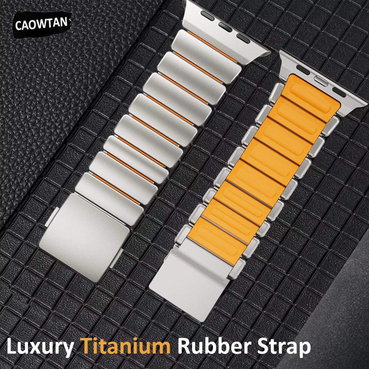 سوار مغناطيسي من التيتانيوم + السيليكون لساعة أبل الترا 3 2 49 مللي متر 46 مللي متر 45 مللي متر 44 مللي متر حزام فاخر لسلسلة 11 10 9 8 7 6 SE #1