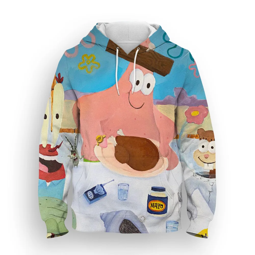 2024 SpongeBob 3D Men And Women Hoodie Casual Streetwear Long Sleeves Sweatshirt Fashion Tops Coat Pullover