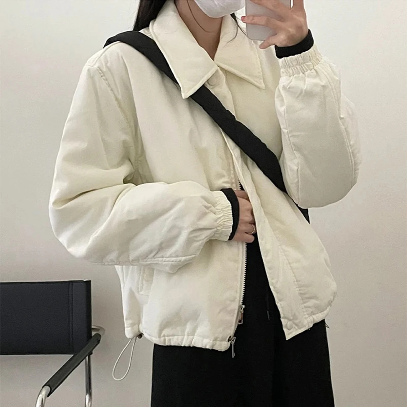 AI.Fashion Autumn Winter Solid Cotton Jackets Women Minimalist Coats Women Elegant Casual Loose Puffer Jackets Female Ladies