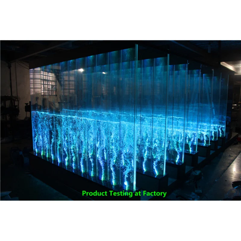 custom.جديث بار تصميم ديكور المنزل LED الاكريليك فقاعة الجدار مع أرفف خزانة عرض عمود فقاعة