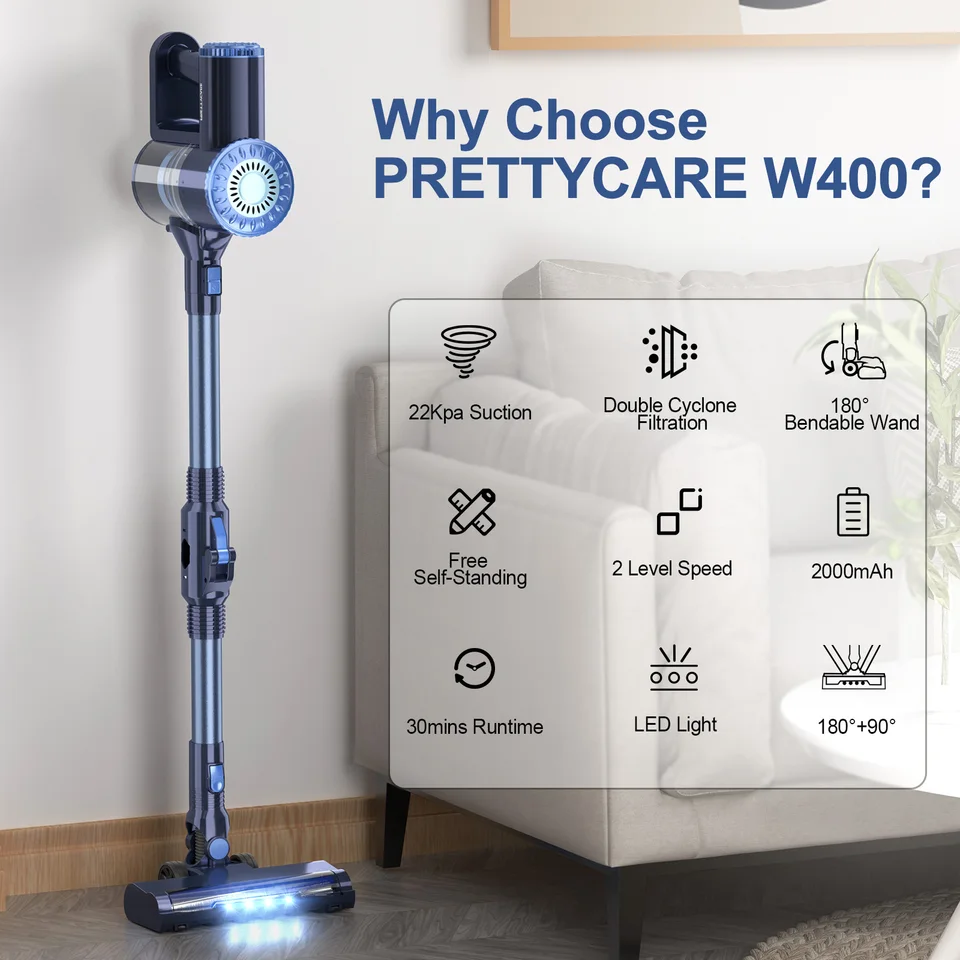 PrettyCare W400 Handheld Cordless Wireless Vacuum Cleaner PrettyCare W400 Handheld Cordless Wireless Vacuum Cleaner