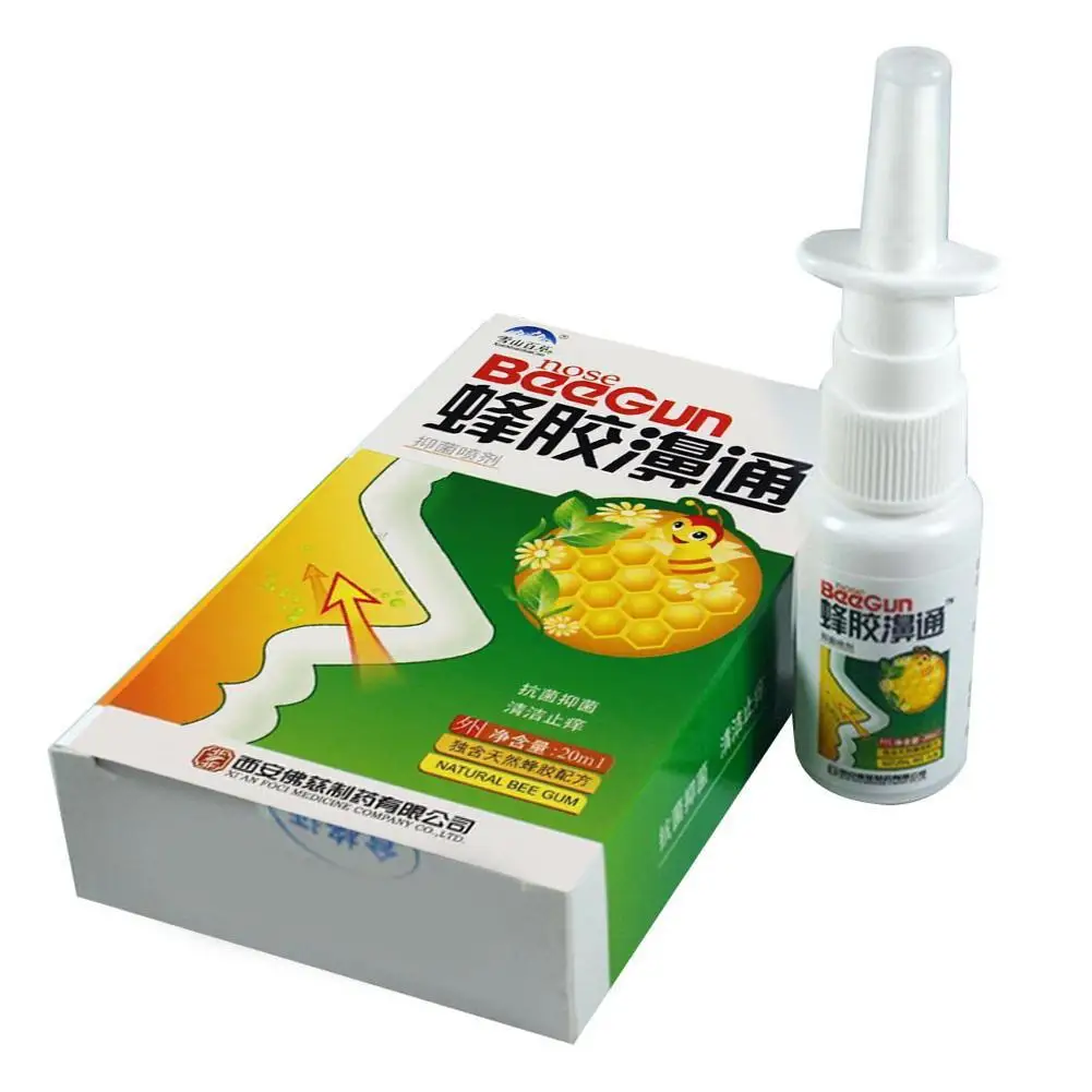 10pcs Chinese Traditional Herbal Propolis Nasal Spray Inflammation Sinusitis Cold Dry Itchy Swelling Nose Drops Wholesale 20ml