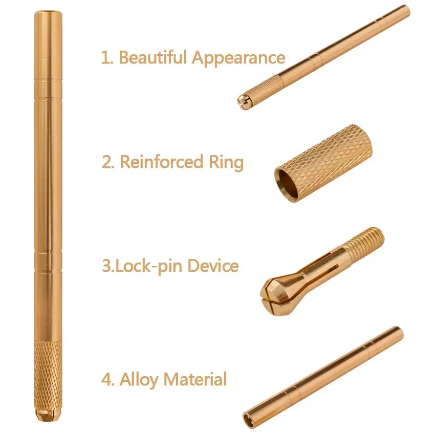Golden Tebori 3D Microblading Tattoo Pen Needles Permanent Makeup Manual Professional Eyebrow Microblading Tattoo Set Tool