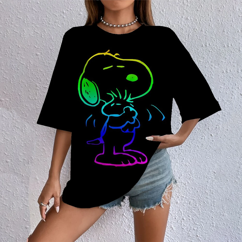 Snoopy T-Shirt Vrouwen Snoopy Print Cartoon Harajuku Vrouwelijke T-shirts Casual Tops Korte Mouwen Tees Vrouwen Kleding Y2K