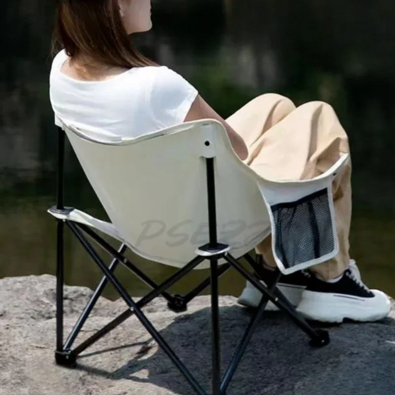 Outdoor Folding Chair Moon Chair Picnic Camping Car Chair Easy To Carry Easy To Use High Load Bearing