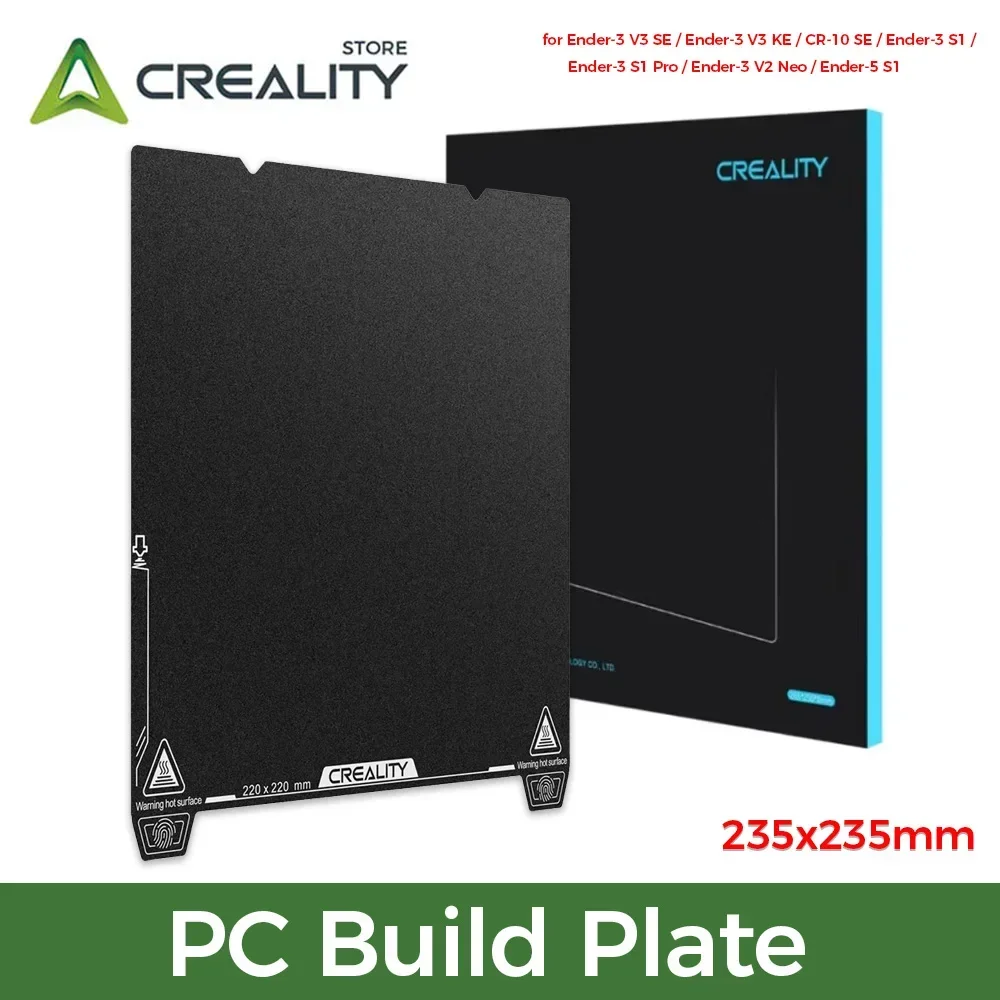 

Creality Original PC Build Plate for Ender-3 V3 SE/Ender-3 V3 KE/CR-10 SE/Ender-3 S1/ Pro/Ender-3 V2 Neo/Ender-5 S1 3d Printer