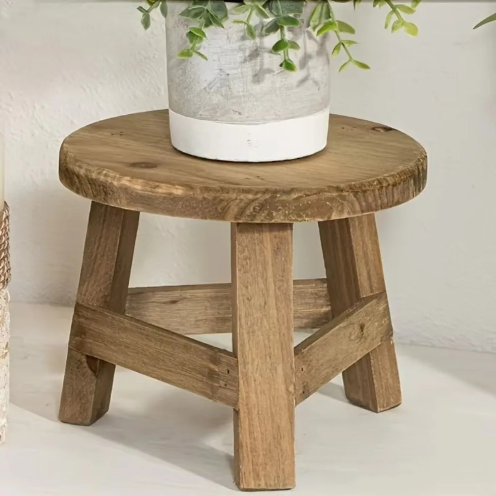 Modern Bonsai Rack Wooden Mini Stool Mini Size Display Succulent Plant Stand Round ​Flower Pot Base Holder Home Garden Decor​