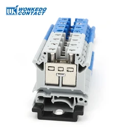 5Pcs UIK-16 DIN Rail Terminal Block Screw Installation, 16mm² Wire Electrical Connector, Universal Feed-through Strip Plug UIK16